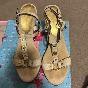 Coach signature Mary Alice White Wedges, size 9